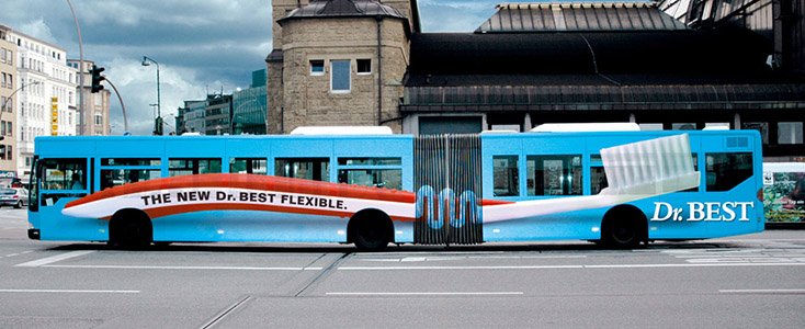 Dr. Best Flex Bending Toothbrush Bus Wrap