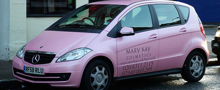 Mary Kay mercedes car wrap