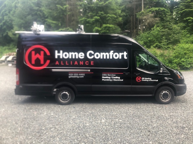 Work van with vehicle wrap